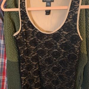 Bisou Bisou Black lace Tank Top